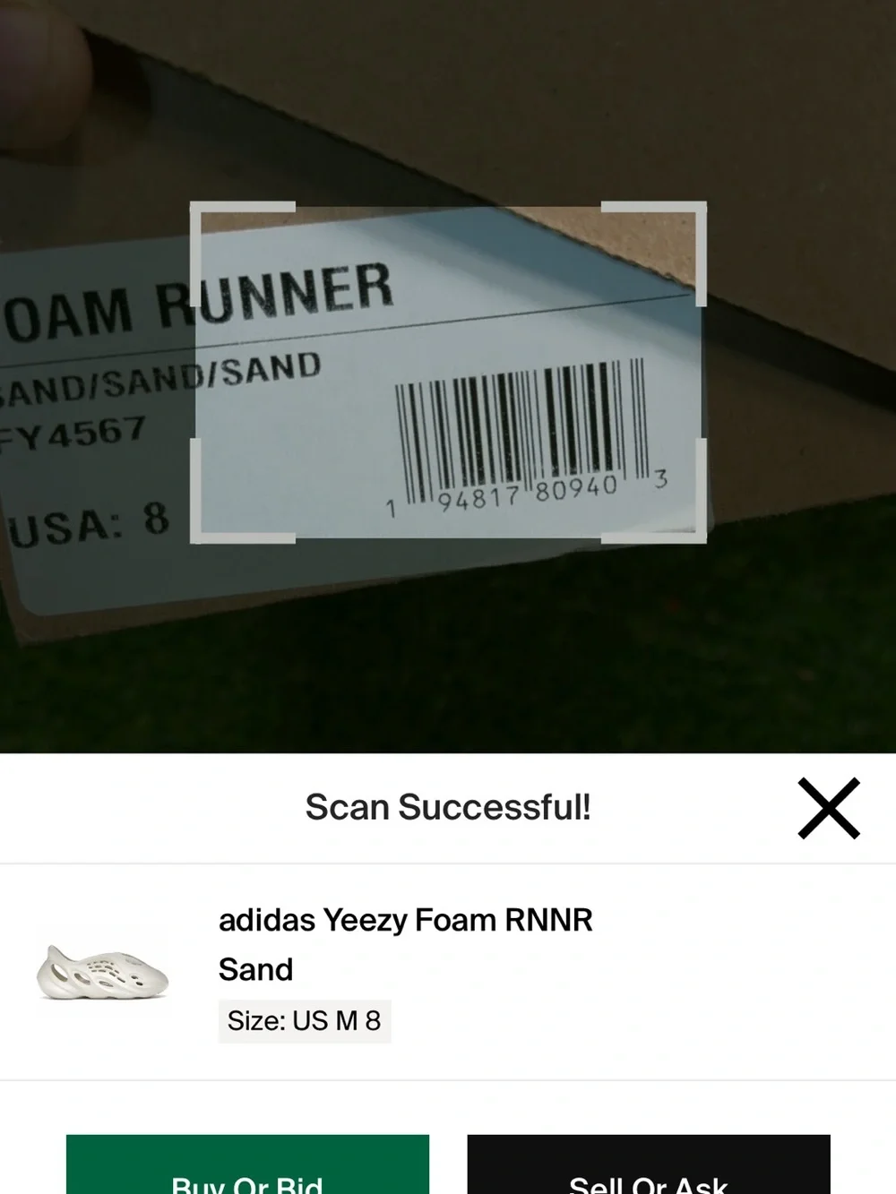 adidas Yeezy Foam RNNR Sand FY4567 Size 8 Men With Box Used Auth Foam Runner